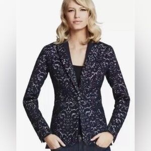 CAbi Navy Jacquard Women's Blazer